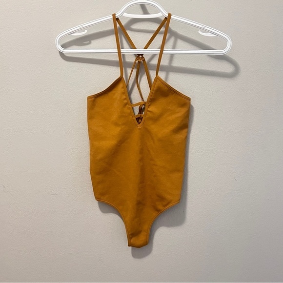 Free People Dance All Night Bodysuit, Orange Size M/L - Picture 2 of 5